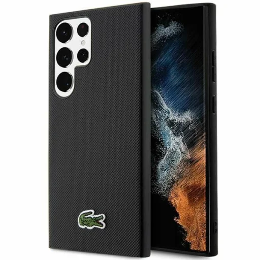  Samsung Galaxy S24 Ultra fekete LACOSTE hardcase Iconic Petit Pique MagSafe Original Pouch tok - 1