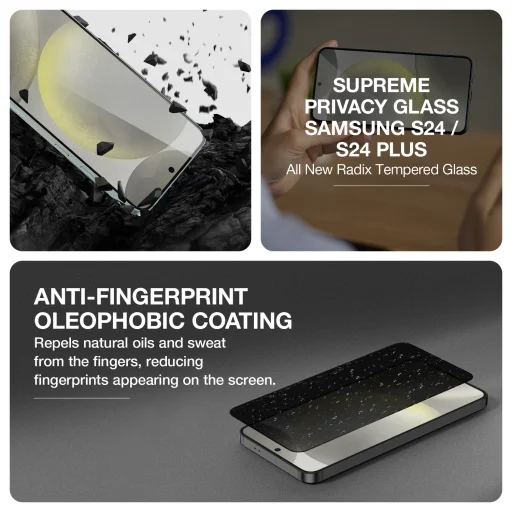 Amazing Thing Tempered glass Radix Privacy Glass S24PPRCGLA üvegfólia Samsung Galaxy S24 Plus készülékhez - 6