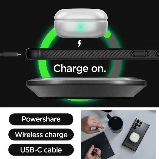 SPIGEN Rugged Armor tok Samsung Galaxy S24 Ultra - Matt Fekete - 14