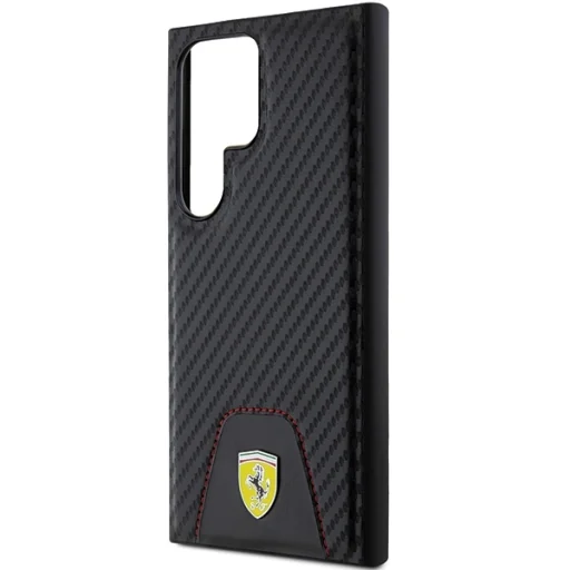 Original FERRARI keménytok Carbon Stitched Bottom FEHCS24LN3PUK Samsung Galaxy S24 Ultra Black tok - 6