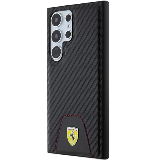 Original FERRARI keménytok Carbon Stitched Bottom FEHCS24LN3PUK Samsung Galaxy S24 Ultra Black tok - 2