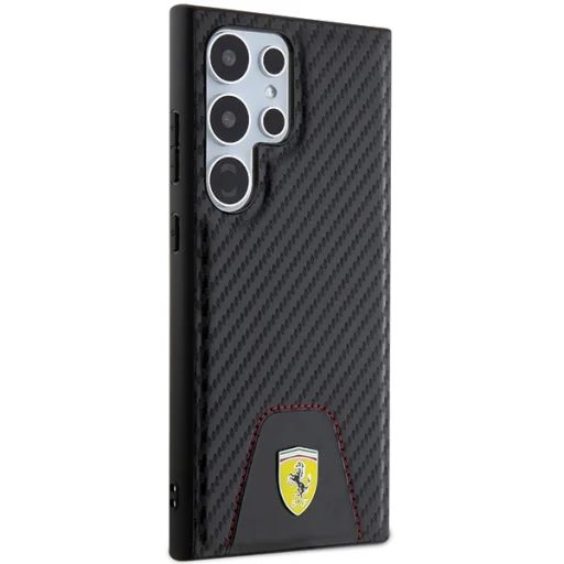 Original FERRARI keménytok Carbon Stitched Bottom FEHCS24LN3PUK Samsung Galaxy S24 Ultra Black tok - 4