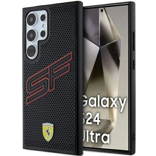 Original FERRARI keménytok Big SF Perforated FEHCS24LPINK Samsung Galaxy S24 Ultra tok - 1