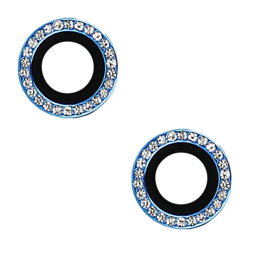 Keményített üveg HARD DIAMOND kamera (LENCSE) védőfólia iPhone 13/13 Mini kék (2 lencse) - 1