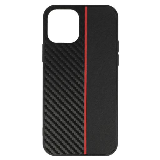 Tel Protect CARBON tok iPhone 12 Pro Max fekete piros csíkkal - 2
