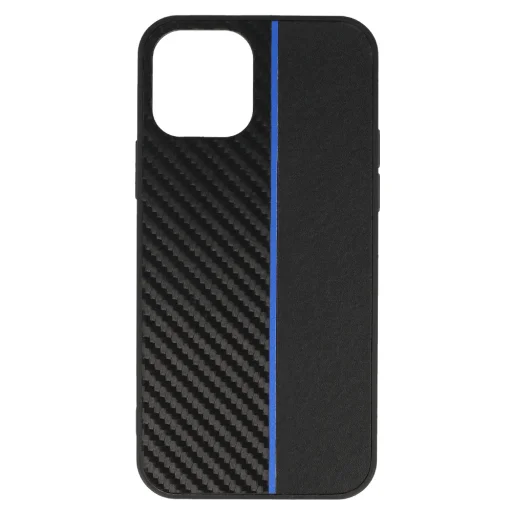 Tel Protect CARBON tok iPhone 12 Pro Max-hoz, fekete kék csíkkal - 2