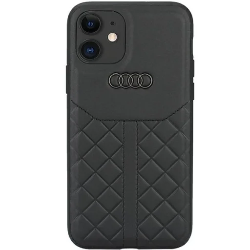  iPhone 12/12 Pro fekete Eredeti AUDI keménytok valódi bőrből AU-TPUPCIP12P-Q8/D1-BK - 1