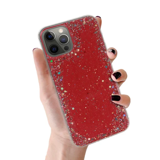 Brilliant Clear tok iPhone 12 Pro Max-hoz piros - 1