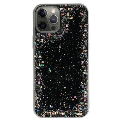 Briliáns Átlátszó Tok iPhone 12 Pro Max Fekete tok - 2