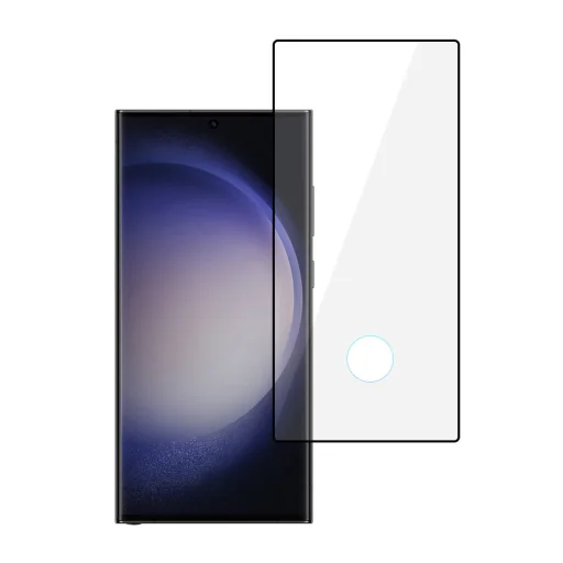 Tel Protect Teljes Ragasztású 6D Edzett Üveg Samsung Galaxy S23 Ultra Fekete (kameralyukkal) üvegfólia - 2