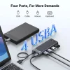 Ugreen CM653 HUB, 4 USB-A porttal és USB-A tápkábellel - fekete thumbnail
