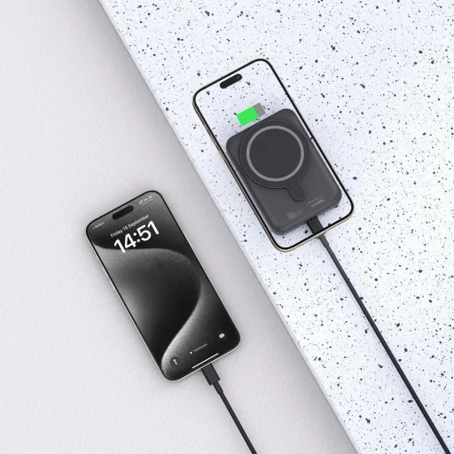 Tech-Protect LifeMag PB11 Powerbank MagSafe funkcióval 10000mAh 15W USB-C port - fekete + USB-C kábel - 5