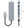 HUB Tech-Protect V0 5in1 USB-A - USB-A 3.0 / 3x USB-A 2.0 / USB-C - szürke thumbnail