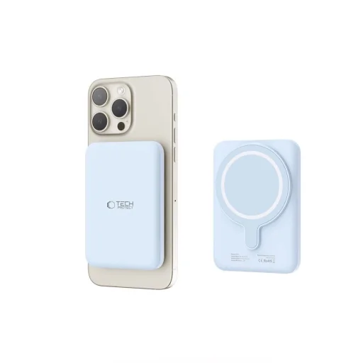 Tech-Protect LifeMag PB10 Powerbank MagSafe funkcióval 5000mAh 15W USB-C port - kék + USB-C kábel - 4