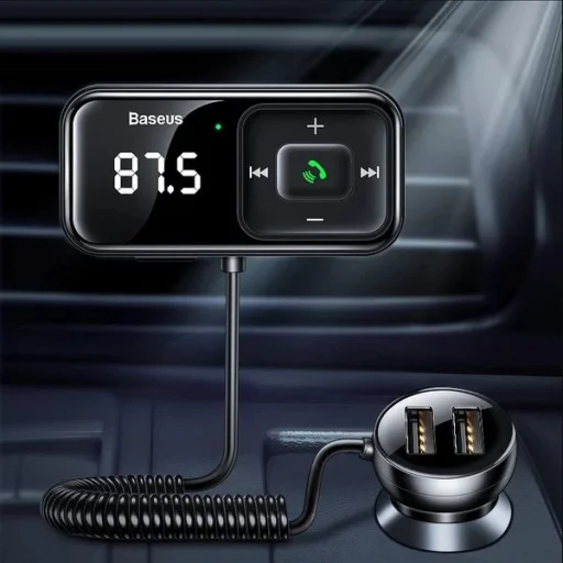Vezeték nélküli Bluetooth FM transmitter töltővel Baseus S-16 (nemzetközi kiadás) - fekete - 3