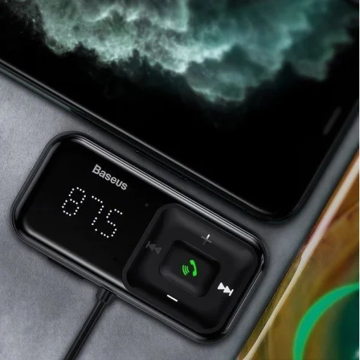 Vezeték nélküli Bluetooth FM transmitter töltővel Baseus S-16 (nemzetközi kiadás) - fekete - 7