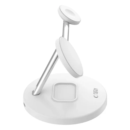 Tech-Protect QI15W-A35 3 az 1-ben induktív töltőállomás MagSafe funkcióval telefonhoz / AirPods-hoz / Apple Watch-hoz - fehér - 5