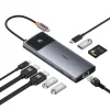 HUB 10in1 Baseus Metal Gleam II USB-C - HDMI 4K 120Hz / HDMI 4K 60Hz / USB-A 3.2 / 2x USB-A / USB-C 3.2 / RJ45 / SD, TF olvasó / USB-C - szürke thumbnail