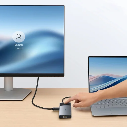 HUB 10in1 Baseus Metal Gleam II USB-C - HDMI 4K 120Hz / HDMI 4K 60Hz / USB-A 3.2 / 2x USB-A / USB-C 3.2 / RJ45 / SD, TF olvasó / USB-C - szürke - 6