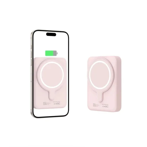 Tech-Protect LifeMag PB11 Powerbank with MagSafe 10000mAh 15W USB-C port - pink + USB-C kábel - 4
