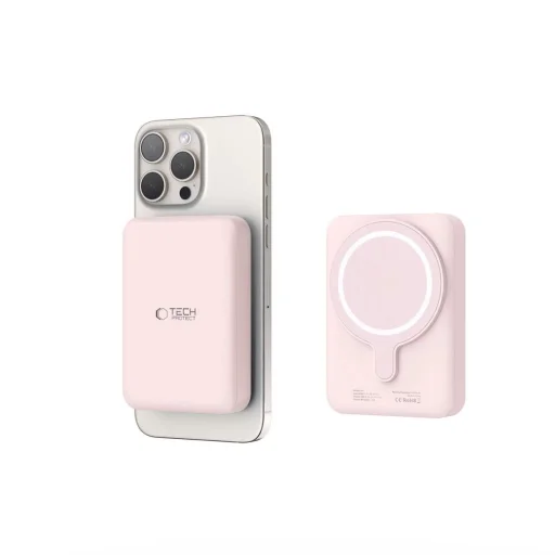 Tech-Protect LifeMag PB11 Powerbank with MagSafe 10000mAh 15W USB-C port - pink + USB-C kábel - 5