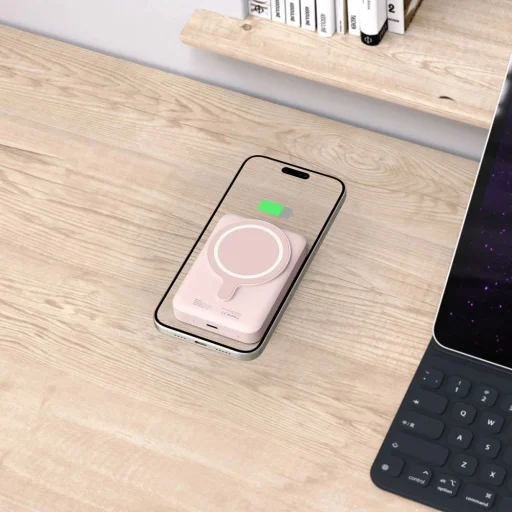 Tech-Protect LifeMag PB11 Powerbank with MagSafe 10000mAh 15W USB-C port - pink + USB-C kábel - 7