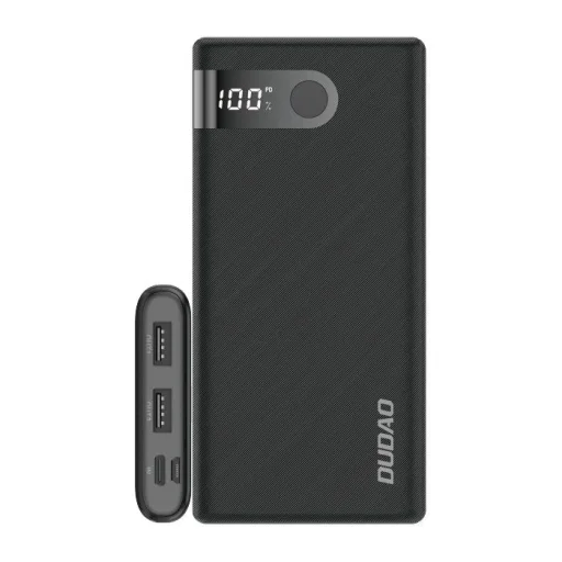 Dudao powerbank 10000 mAh 2x USB / USB Type C / micro USB 2 A LED kijelzővel fekete (K9Pro-02) - 1
