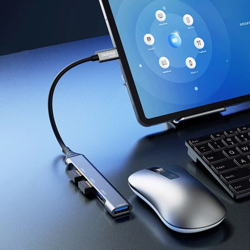 Dudao HUB 4in1 USB-C - 4x USB-A (3 x USB2.0 / USB3.0) 6.3cm fekete (A16T) - 6