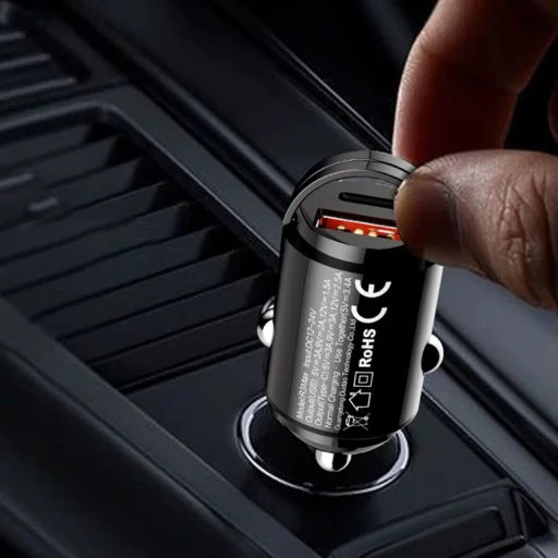 Dudao R3MAX 48W QC PD mini autós töltő - fekete - 4