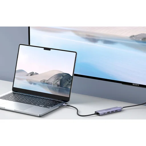 Multifunkciós HUB 5 az 1-ben USB-C - HDMI 1.4 / 3 x USB-A / USB-C PD 100W Ugreen CM511 - szürke - 8