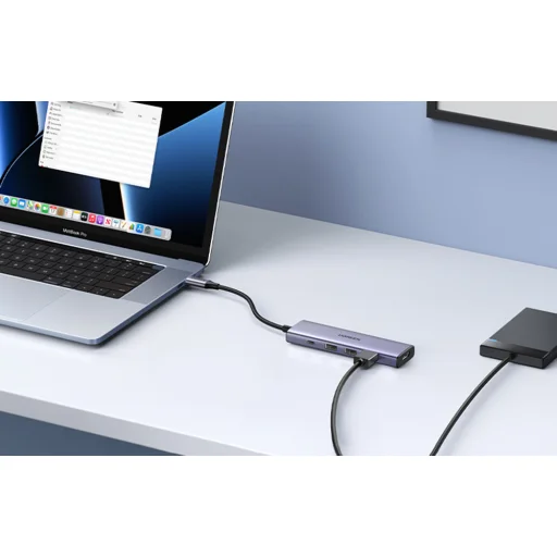 Multifunkciós HUB 5 az 1-ben USB-C - HDMI 1.4 / 3 x USB-A / USB-C PD 100W Ugreen CM511 - szürke - 10