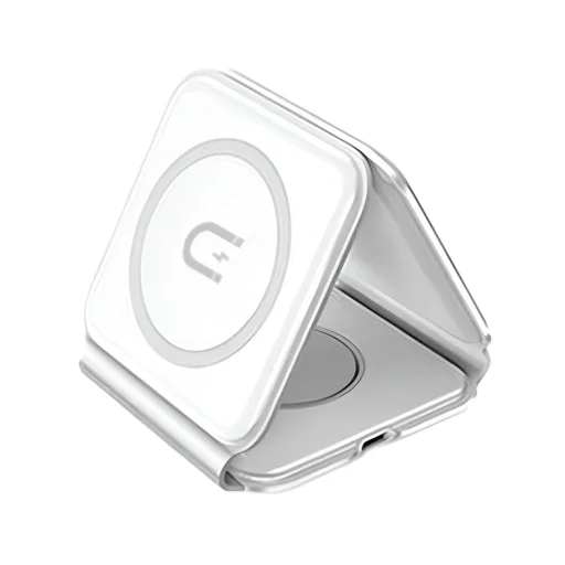 Dudao A11N 15W 3in1 induktív töltő - fehér + USB-C / USB-C kábel - 1