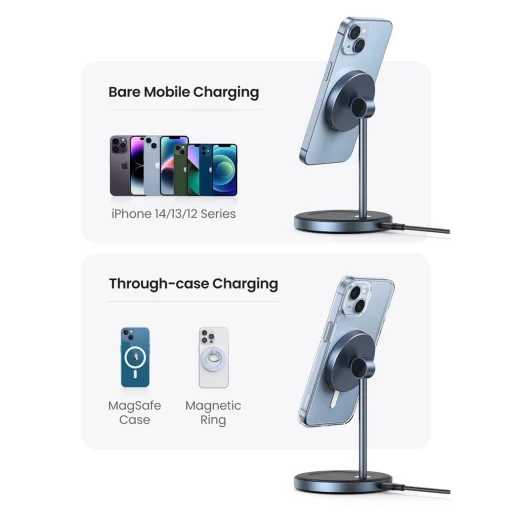 Ugreen CD317 MagSafe / Qi 2 az 1-ben töltőállomás - fekete - 14