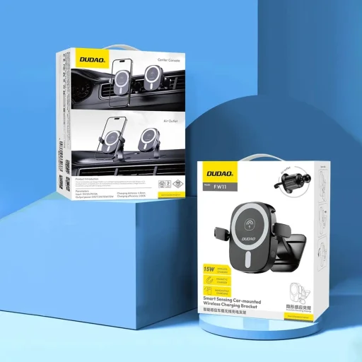 Dudao FW11 autós telefontartó 15W indukciós töltővel légbeömlő/dashbord - fekete - 11