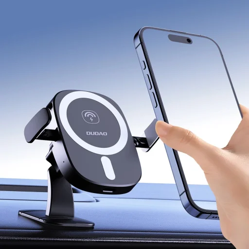 Dudao FW11 autós telefontartó 15W indukciós töltővel légbeömlő/dashbord - fekete - 8