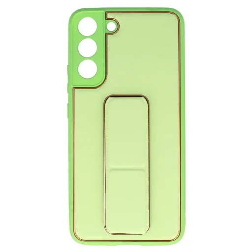 TEL PROTECT Bőr Luxus Állvány Tok Samsung Galaxy S22 Plus Menta - 2