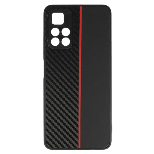 Tel Protect CARBON tok Xiaomi Redmi Note 11 5G/Note 11S 5G/Poco M4 Pro 5G fekete piros csíkkal - 2
