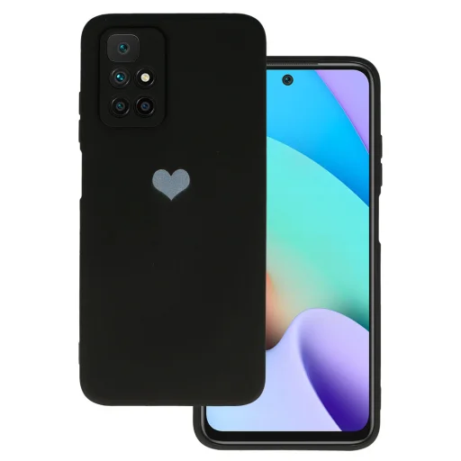 Vennus Silicone Heart tok Xiaomi Redmi 10 design 1 fekete - 1