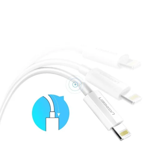 Ugreen US155 20728 USB-A / Lightning MFi 2.4A cable 1m - white - 12