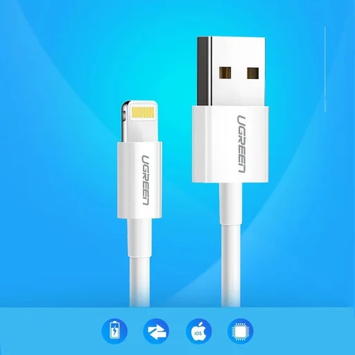 Ugreen US155 20728 USB-A / Lightning MFi 2.4A cable 1m - white - 3