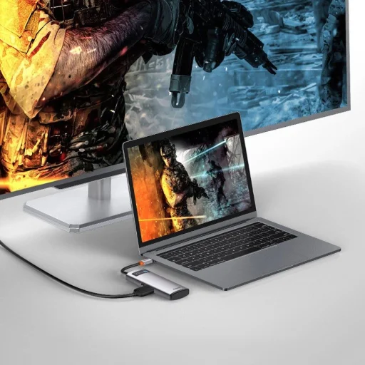 Baseus Metal Gleam Series 5-in-1 Multifunctional Type-C HUB Docking Station Gray 30Hz Version Gray - 14