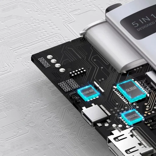 Baseus Metal Gleam Series 5-in-1 Multifunctional Type-C HUB Docking Station Gray 30Hz Version Gray - 16