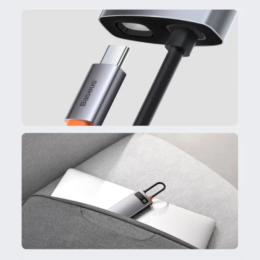 Baseus Metal Gleam Series 5-in-1 Multifunctional Type-C HUB Docking Station Gray 30Hz Version Gray - 18