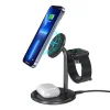 Choetech T585-F 3 az 1-ben mágneses vezeték nélküli töltőállomás iPhone 12/13/14 sorozathoz, AirPods Pro-hoz és iWatch töltő fekete thumbnail