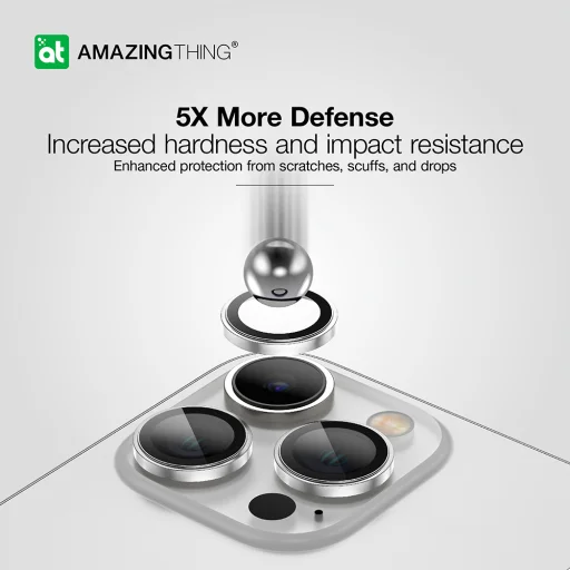 Amazing Thing edzett üveg AR Lens Glass IP15CAM3SGLA a kamerára iPhone 15 Pro/15 Pro Max számára (3 darab lencse) ezüst, üvegfólia - 5