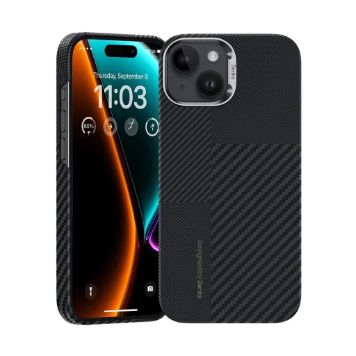  iPhone 15 fekete Benks Etui Magnetic Montage Kevlar 600D+1500D tok - 1