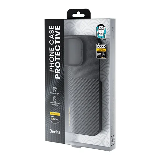  iPhone 15 fekete Benks Etui Magnetic Montage Kevlar 600D+1500D tok - 15