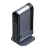 Baseus multifunkcionális HUB: 3x USB 3.2 Gen 1 / 2x USB 2.0 / 2x USB Type C / SD és micro SD kártyaolvasó / AUX / 3x HDMI / RJ45 1Gbps / Power Delivery 100W (EU / CN / UK dugók) szürke (CAHUB-DG0G) thumbnail