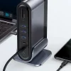 Baseus multifunkcionális HUB: 3x USB 3.2 Gen 1 / 2x USB 2.0 / 2x USB Type C / SD és micro SD kártyaolvasó / AUX / 3x HDMI / RJ45 1Gbps / Power Delivery 100W (EU / CN / UK dugók) szürke (CAHUB-DG0G) thumbnail