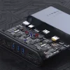 Baseus multifunkcionális HUB: 3x USB 3.2 Gen 1 / 2x USB 2.0 / 2x USB Type C / SD és micro SD kártyaolvasó / AUX / 3x HDMI / RJ45 1Gbps / Power Delivery 100W (EU / CN / UK dugók) szürke (CAHUB-DG0G) thumbnail
